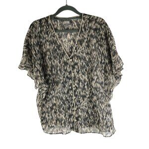 Converse One Star Sheer Kimono Belt Loops Black Beige Abstract M